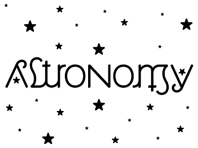 Astronomy Ambigram ambigram astronomy hand lettering lettering space t shirt type typography