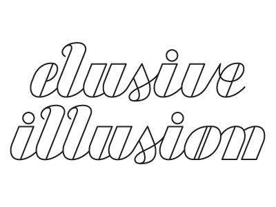 Elusive Illusion Logo Outlined custom typeface custom typography hand lettering lettermark logo logotype typographic mark typography