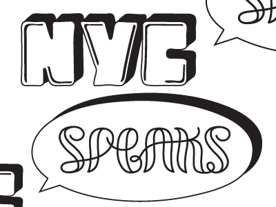 NYC Speaks custom lettering hand lettering lettermark logo logotype new york city nyc type typography
