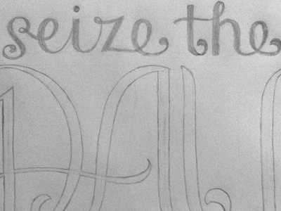 Seize The Day hand drawn hand lettered illustrative lettering script seize the day