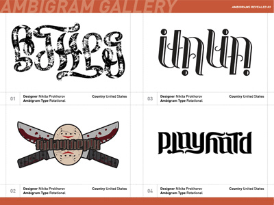 Ambigrams Revealed Sample Spreads ambigram design digital graphic design hand drawn illustration layout lettering print publication typography