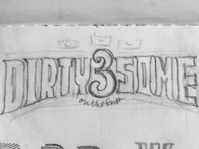 Dirty3some - Rough Roughs design hand lettered illustration lettering skydive skydiving tshirt typography