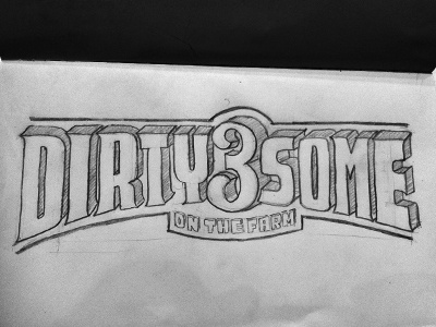 Dirty3some - Skydiving Event design hand lettered illustration lettering logo logotype skydive skydiving tshirt typography