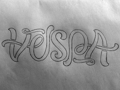Vespa Ambigram ambigram design hand drawn hand lettered illustration lettering scooter typography vespa