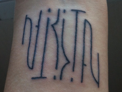 Nikita Ambigram Tattoo ambigram custom typography hand lettered nikita tattoo typography