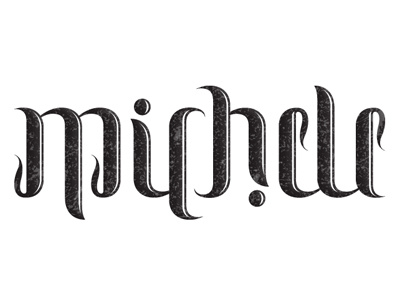 Michele Ambigram ambigram custom type hand lettered michele texture typography