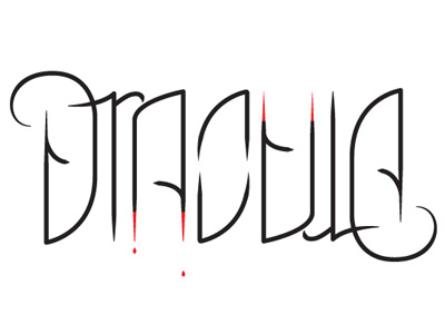 Dracula // Ambigram ambigram dracula hand drawn illustrative lettering typography vampire