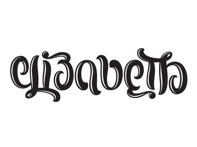 Ambigram // Elizabeth v2 // Final ambigram digital illustrative lettering typography