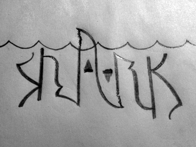 Shark Ambigram ambigram hand lettered paper pencil shark sketching typography