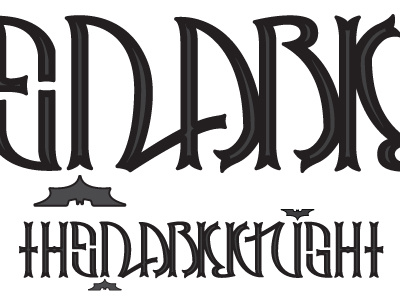 The Dark Knight Part Deux // Ambigram ambigram batman custom type hand lettering the dark knight