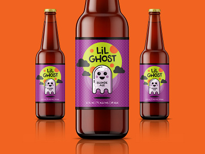 Lil Ghost Blonde Ale beer beer art craft beer design halloween label label design packaging