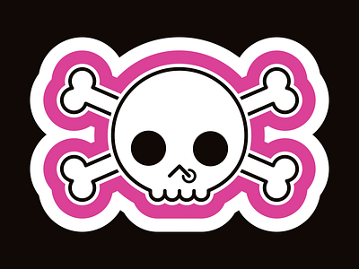 Punk Skull adobe gothic illustration pink punk skull skull and crossbones sticker vector