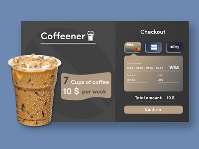 Daily UI - Coffeener checkout app design card checkout coffee daily ui dailyui design figma interface payment ui ux