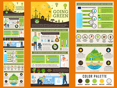 Going Green Infographic Design branding color color pallet design flat going green graphic design graphic designer illustrator infographic infographic design infographics photoshop