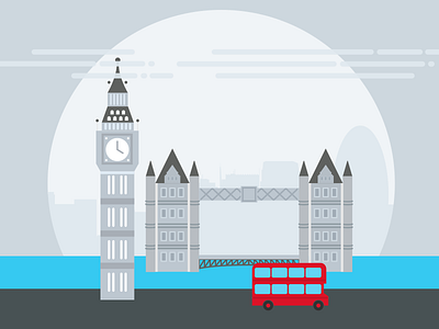 London big ben city flat illustration london london bridge pictogram