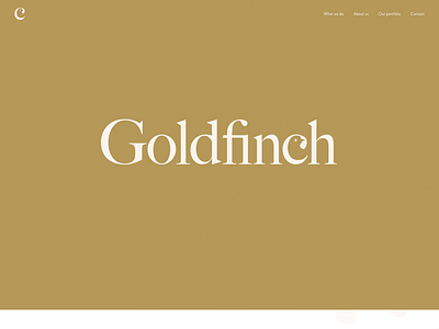 Studio Goldfinch Homepage Concept clean gold landing page we design