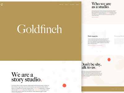 Goldfich Studio Homepage clean homepage landing page webdesign