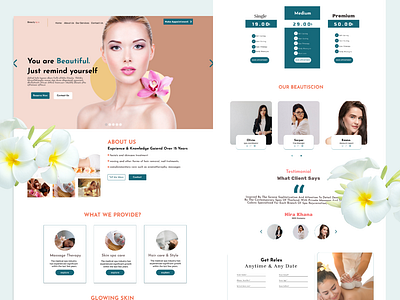 med spa landing page UI/UX concept