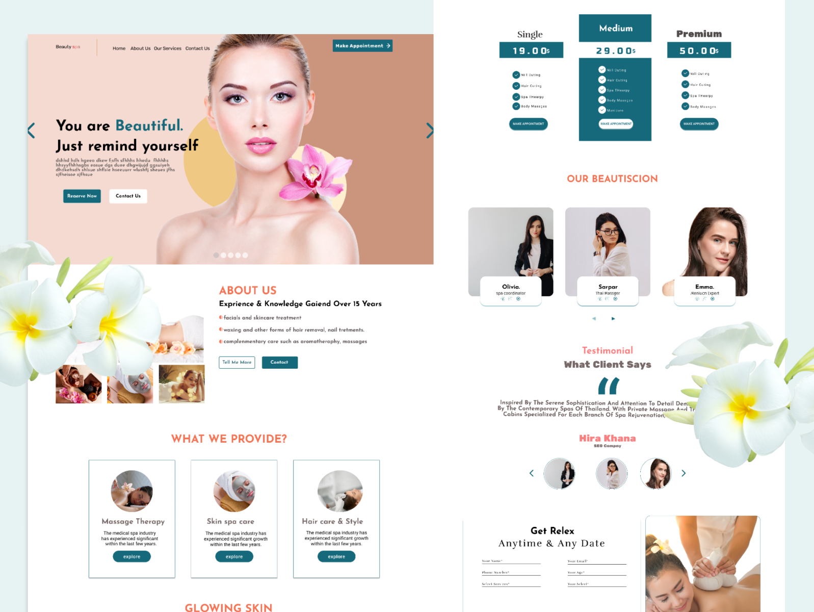 med spa landing page UI/UX concept by Robi on Dribbble