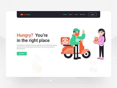 Food Delivery Landing Page ecommerce food food and drink food delivery food delivery application food delivery service food delivery website foodie homepage illustration landing page mockup restaurant stayhome typography ui ux web design website website design