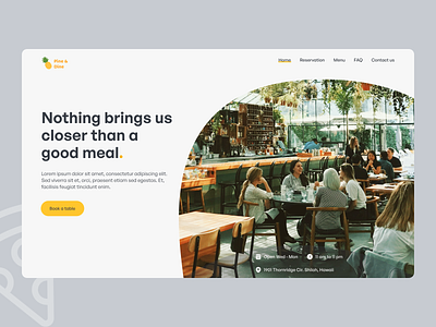 Restaurant landing/web page. cafe design food landing page restaurant typography ui ux website