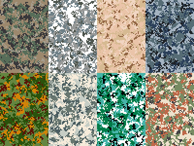 Digital Camouflage Patterns airborne arid camouflage desert digital military naval ocean pattern savanna snow woodland