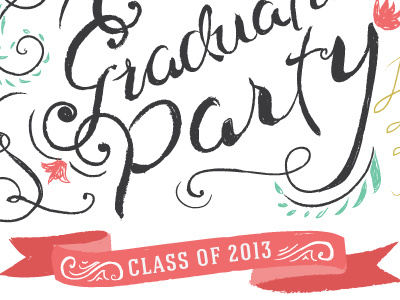 Party Invitation hand drawn lettering typography