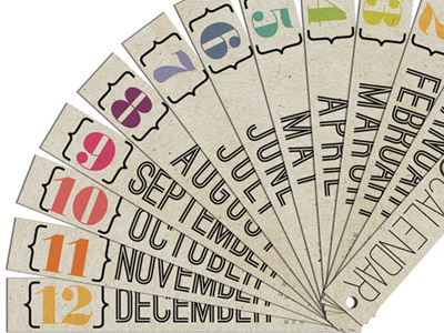 Typographic Display Calendar calendar numerals type typography