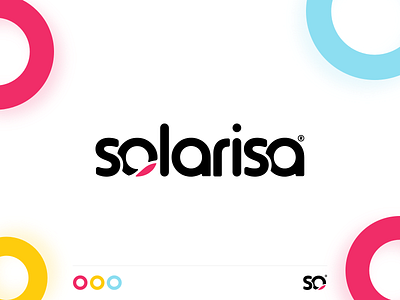 Solarisa ® - Branding app blue brand branding design flat font identity letters logo logomark logotype mark pink simple type typoghraphy vector visual identity yellow