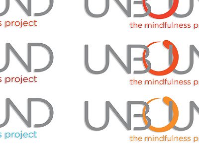 Unbound: The Mindfulness Project - Color/Layout Comps feedback logo mindfulness roughs senior project typography