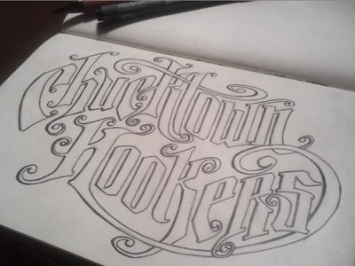 Chucktown Hookers Sketch charleston fan art hand drawn sketch typography
