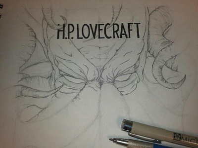 Cthulhu Detail cover cthulhu free hand redesign sketching typography