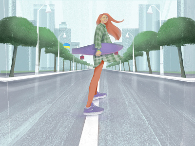 Skateboarders art boy drawing girl illustration movement skate skateboard sneakers sport street street sports vans