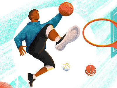 Basketball action art ball basketball design drawing graphics illustration jump movement sneakers sport sport wear
