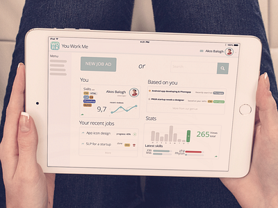 Design concept for You Work Me Interface (aka huuk.me) concept dash dashboard design dribble first freelancer huukme job minimal mock mockup