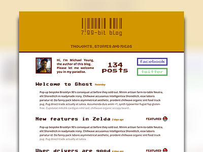 7.99-bit blog - Ghost template 8 8bit bit blog design ghost sketch template vector web