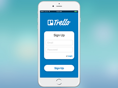 Trello Sign Up Form - Daily UI 001 daily dailyui drubbbler ios iphone iphone6 signup sketch trello ui ux