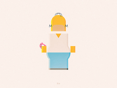 Homer Simpson anybuddy character design flat geometric homer minimal simpsons