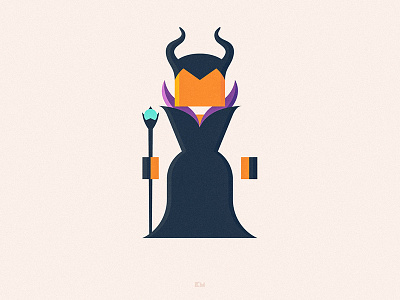 Maleficent anybuddy character design flat geometric maleficent minimal