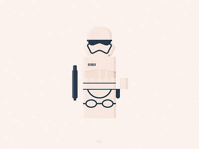 Stormtrooper anybuddy character design flat geometric minimal starwars stormtrooper