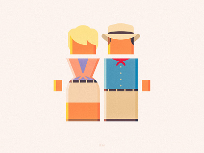 Dr Sattler & Grant anybuddy character design flat geometric jurrasicpark minimal