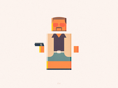 Walter anybuddy biglebowski character design flat geometric minimal walter