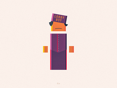 Zero anybuddy budapest character design flat geometric grand hotel lobby minimal zero