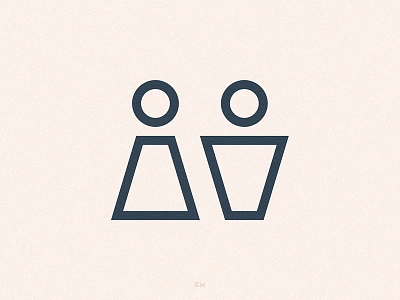 WC Signage geometric logo minimal restroom sign signage symmetry