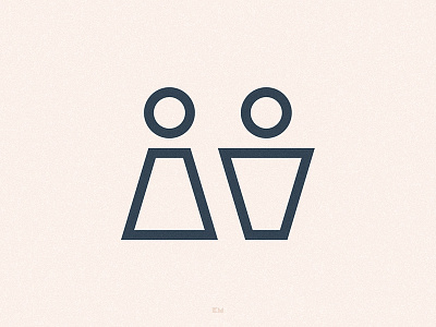 WC Signage geometric logo minimal restroom sign signage symmetry