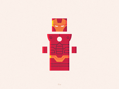 Ironman anybuddy character design flat geometric ironman marvel minimal