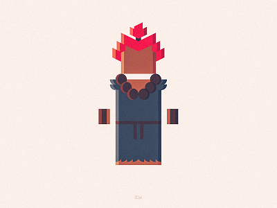 Akuma akuma anybuddy character design fighter flat gamer geometric minimal street