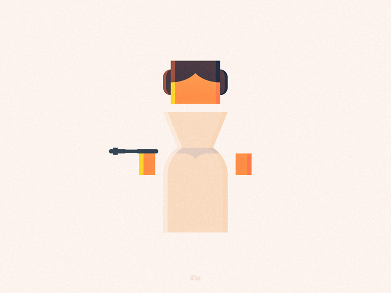 Princess Leia wars star leia princess flat design character geometric minimal anybuddy