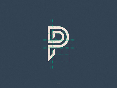 P Mark brand branding form grid identity letter line logo mark minimal p symbol