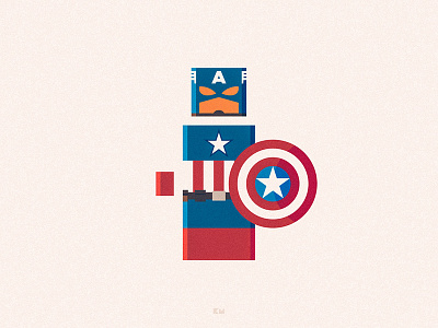 Captain America america anybuddy captain character design flat geometric minimal